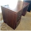 Image 5 : Dark Wood Laminate Double Pedestal Desk With Storage Drawers