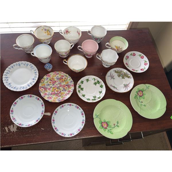 English Bone China Tea Cups and Saucers Lot