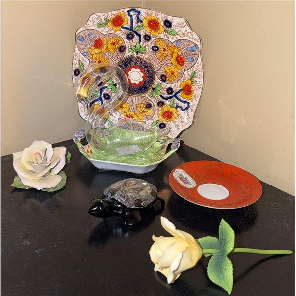 Porcelain and Decorative Lot: Royal Staffordshire, Kaiser, Okada, Decorative Turtle