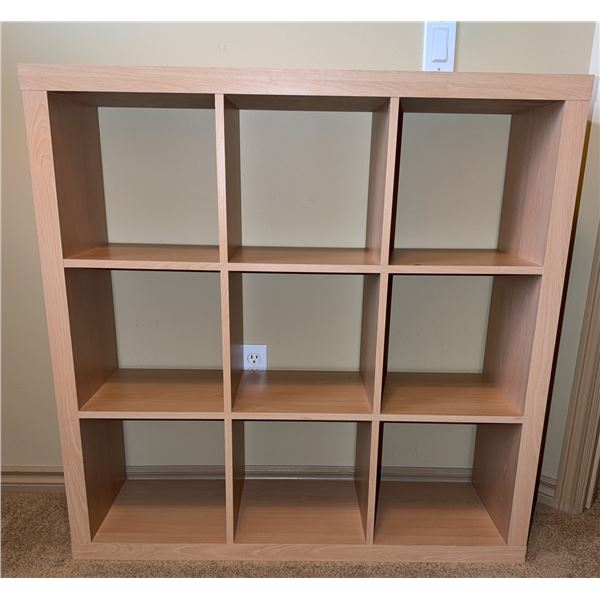 9-Cube Wood Open Shelf Bookcase, 40 x 40 x 11.5 Inches