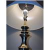 Image 3 : Polished Brass Table Lamp with Pleated Shade