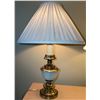 Image 2 : Brass and White Ceramic Table Lamps with Shades