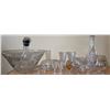 Image 1 : Cut Glass Punch Bowl Set with 11 Glasses, Decanters, and Drinkware