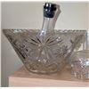 Image 2 : Cut Glass Punch Bowl Set with 11 Glasses, Decanters, and Drinkware