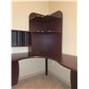 Image 3 : L-Shaped Wood Corner Desk with Hutch and Shelves