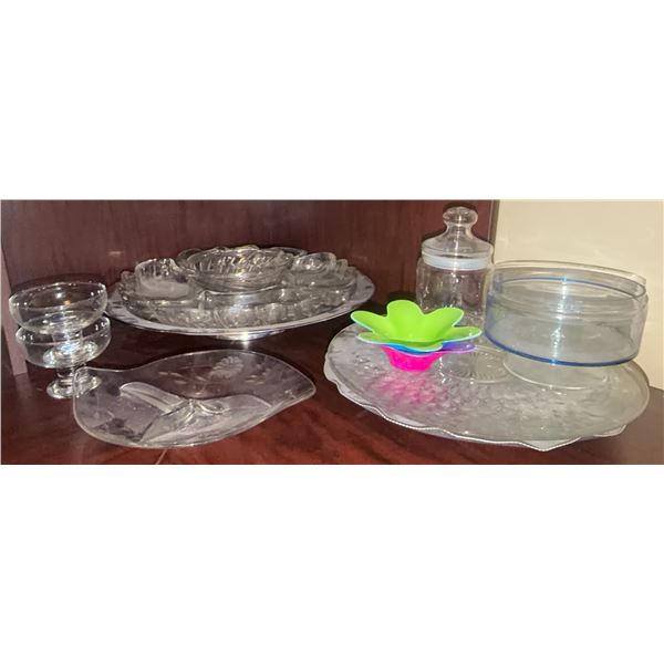 Glass Lazy Susans, Serving Platters, and Tableware