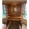 Image 2 : Solid Oak China Cabinet Hutch 52x18x82 Inches