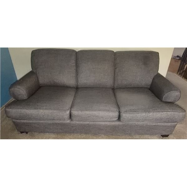 Grey Upholstered Couch, 88 Inches Long