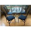 Image 1 : Glass Top Dining Table with 4 Metal Chairs, 44.5 Inch Table