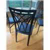 Image 3 : Glass Top Dining Table with 4 Metal Chairs, 44.5 Inch Table