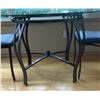 Image 4 : Glass Top Dining Table with 4 Metal Chairs, 44.5 Inch Table