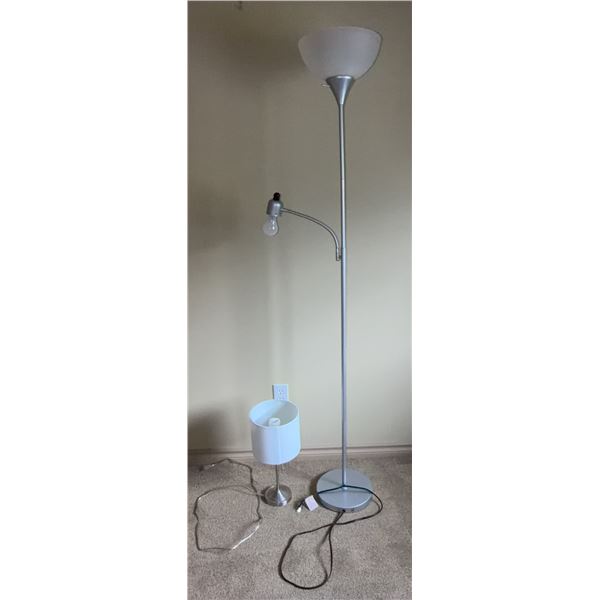 Floor Lamp With Reading Light and Table Lamp Set