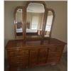 Image 1 : Carlisle Collection Solid Wood Dresser with Mirror, 70 Inches Wide