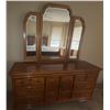 Image 2 : Carlisle Collection Solid Wood Dresser with Mirror, 70 Inches Wide