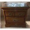 Image 1 : Carlisle Collection Solid Wood Nightstand with Glass Top