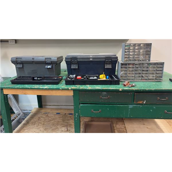 Toolboxes With Tools and Hardware Organizer Drawers