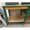 Image 3 : Two Green Wooden Workbenches Without Contents