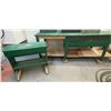 Image 4 : Two Green Wooden Workbenches Without Contents