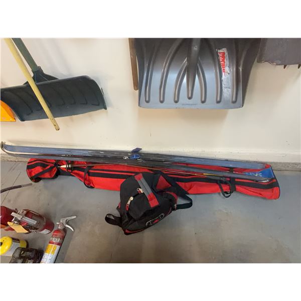 Head Skis with Bindings, Red Ski Bag and Canadian Alpine Team Backpack
