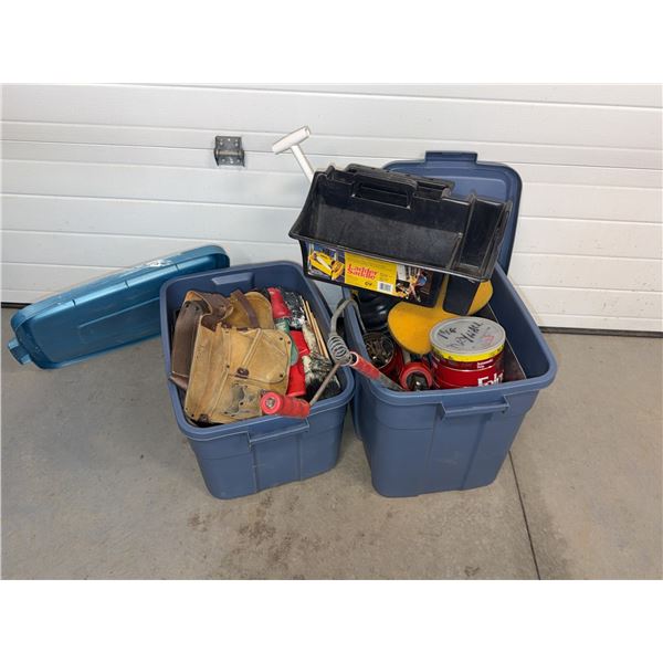 Painting and Hand Tools in Two Totes