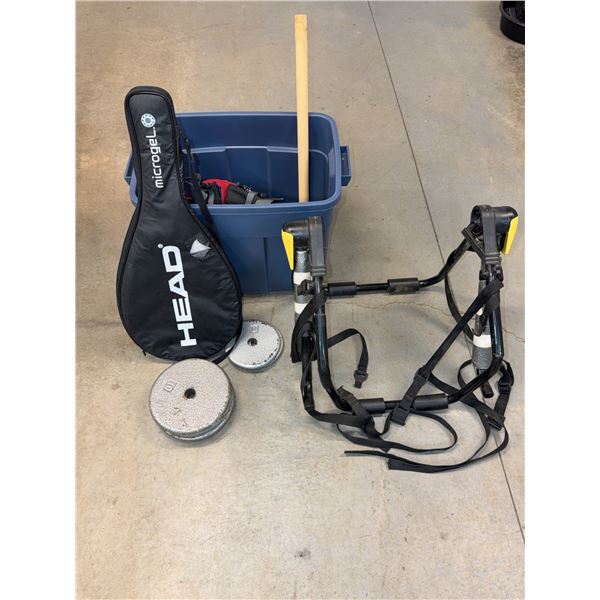 Sports Lot: Tennis Racquet, Weights, Glove, Paddle & More