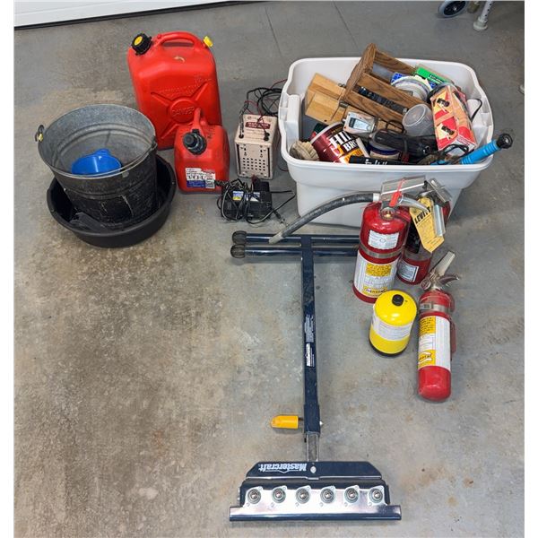 Garage Supplies, Tools, and Fire Extinguishers Lot