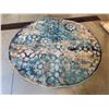 Image 1 : Unique Loom Arte Collection Blue Round Rug, 90 Inches