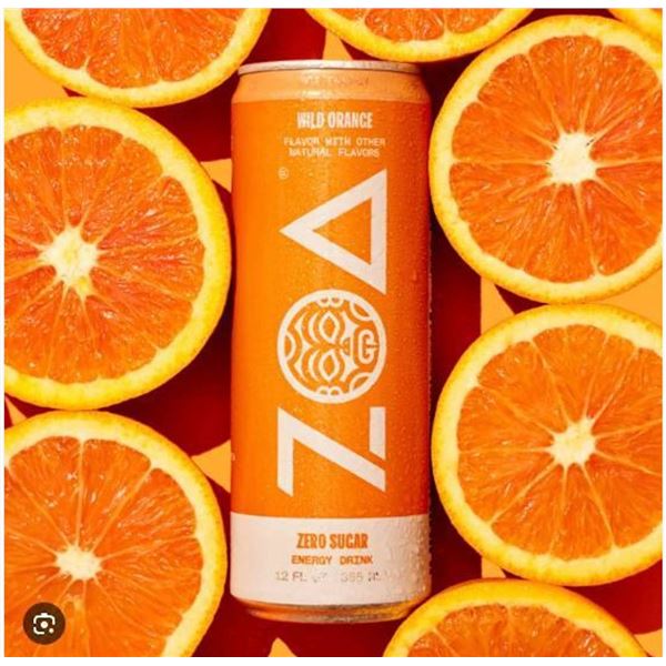 ZOA Wild Orange Zero Sugar Energy Drink 12pk x 355ml