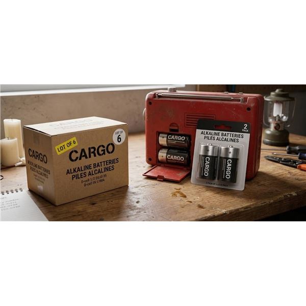 Cargo D 1.5V Alkaline Batteries, Lot of 6
