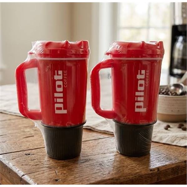 2 Pilot Coffee 24 oz Travel Mugs