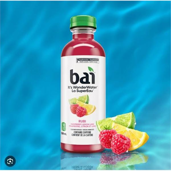 Bai Raspberry Lemon Lime Bottled Drinks, 12x530ml