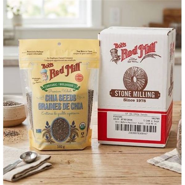 Bob's Red Mill Organic Chia Seeds 340g, 5-Bag