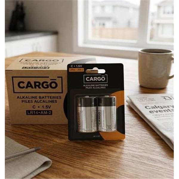 Cargo Alkaline C Batteries, 1.5V, 6 Packs