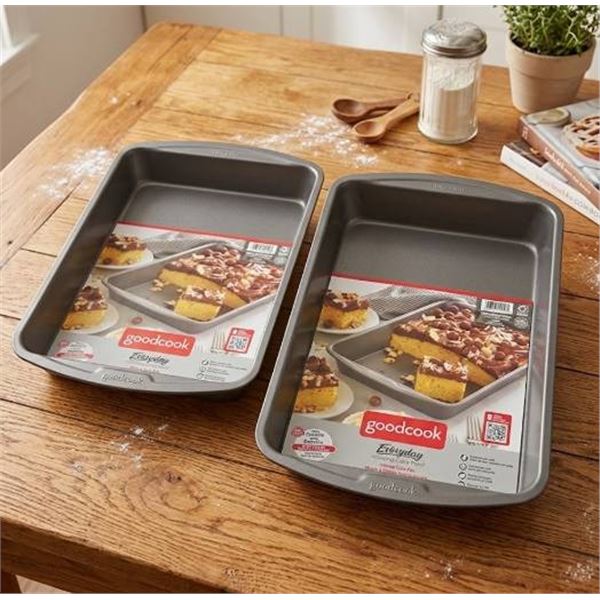 2 Goodcook Nonstick Oblong Cake Pan Set