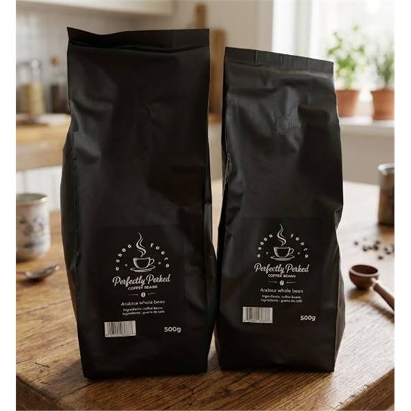 Perfectly Perked Arabica Whole Bean Coffee 2x500g