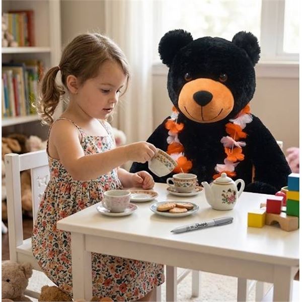 Soft Buddies Plush Black Bear 25 Inch With Le