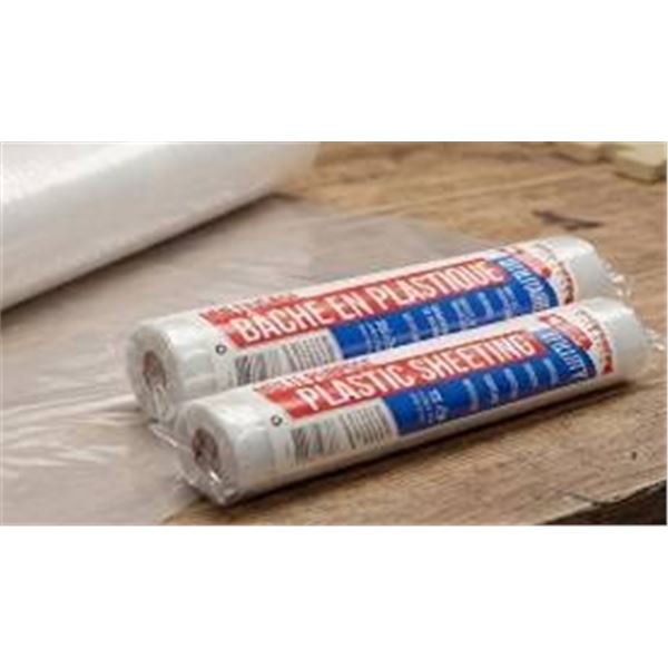Lot of 2 - Polytarp Plastic Sheeting 10ft x 25ft Roll