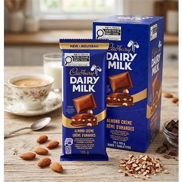 Cadbury Dairy Milk Almond Creme Bars 12x105g