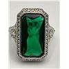 Image 1 : Silver Filagree Style 2.3 Carat Emerald Cut Stone Ring size 7