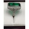 Image 3 : Silver Filagree Style 2.3 Carat Emerald Cut Stone Ring size 7