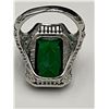 Image 6 : Silver Filagree Style 2.3 Carat Emerald Cut Stone Ring size 7