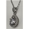 Image 2 : Sterling .925 SilverÂ  Tear Drop 1.0 Carat Solitaire Pendant & Necklace