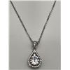 Image 4 : Sterling .925 SilverÂ  Tear Drop 1.0 Carat Solitaire Pendant & Necklace
