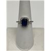 Image 1 : Blue Topaz 1.1 Carat Cushion Cut Solitaire Silver ring