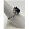 Image 2 : Blue Topaz 1.1 Carat Cushion Cut Solitaire Silver ring