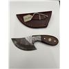 Image 3 : Damascus Steel Ulu style Knife with Sheath