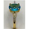 Image 2 : Aqua Marine oval cut 1.0 carat solitaire stone .925 silver dress ring size 7