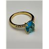 Image 3 : Aqua Marine oval cut 1.0 carat solitaire stone .925 silver dress ring size 7