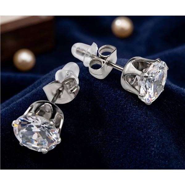 1.0 carat solitaire stone .925 silver stud earring set