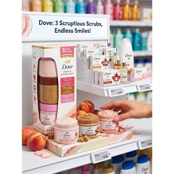 Dove Body Scrub 3-Pack, 425g Each